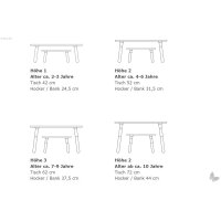 growing table Sitzbank 42x80cm - Buche