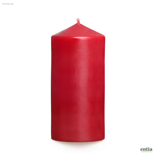 Zylindrische Bienenwachskerze 150mm lang, 60mm dick, rot, 1 St. in Folie