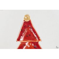 Weihnachtsdeko Kleine Tischtanne aus rotem Glas