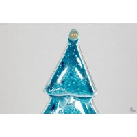 Weihnachtsdeko Kleine Tischtanne aus aquamarin Glas
