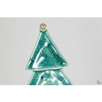 Weihnachtsdeko Kleine Tischtanne aus grünem Glas
