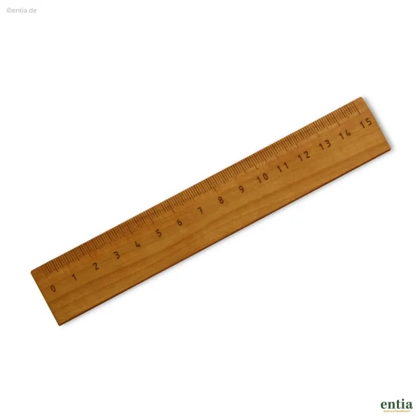 Holzlineal Birnbaum mit Lasergravur 15 Zentimeter