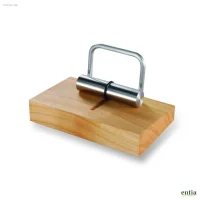 Visitenkartenhalter aus Kirschbaumholz mit Edelstahl