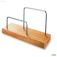 Eleganter Briefständer aus Kirschbaumholz und Edelstahl