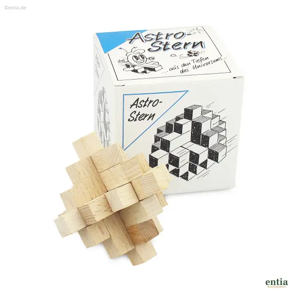 Geduldspiel Astrostern aus Holz - Anspruchsvolle Knobelei