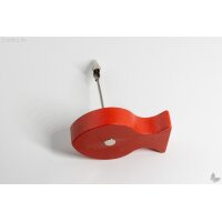 Holz-Fisch-Bilderhalter mit Magnet und Klammer, rot