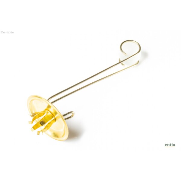 Christbaumkerzenhalter, goldfarben, Kugel weiß matt, 6 St. im Karton