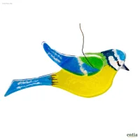 Glasvogel Blaumeise mit Aufhänger