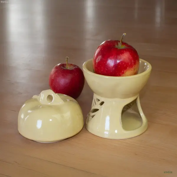 Keramik Apfelbräter Gelb – Handgefertigt für gemütliche Stunden