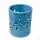 Windlicht aus Keramik mit floralem Muster, pfauenblau