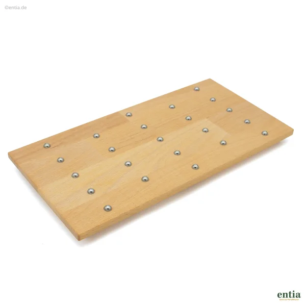 Topfuntersetzer aus Buche mit Edelstahlnägeln, rechteckig