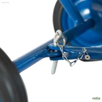 Dreirad aus Metall und Holz, roter Sitz, Sitzhöhe 27 cm