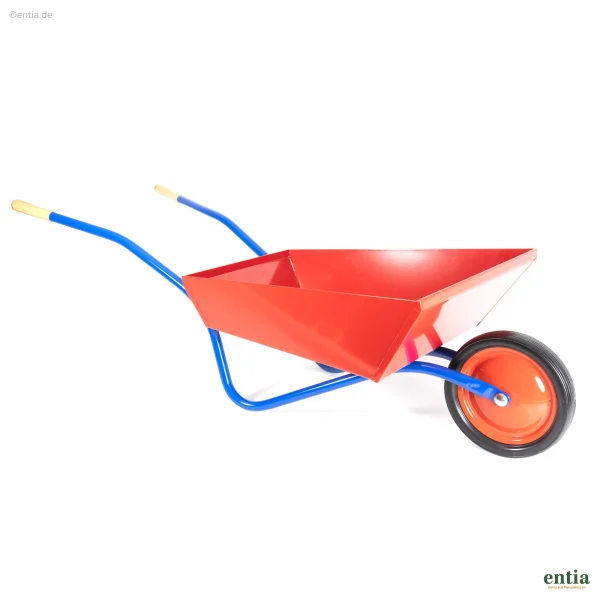 Robuste Kinder-Schubkarre aus Metall mit Ledergriffen