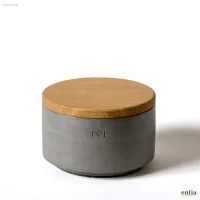 Beton-Topf Ferdi mit Eichenholzdeckel - Marke "Fred...