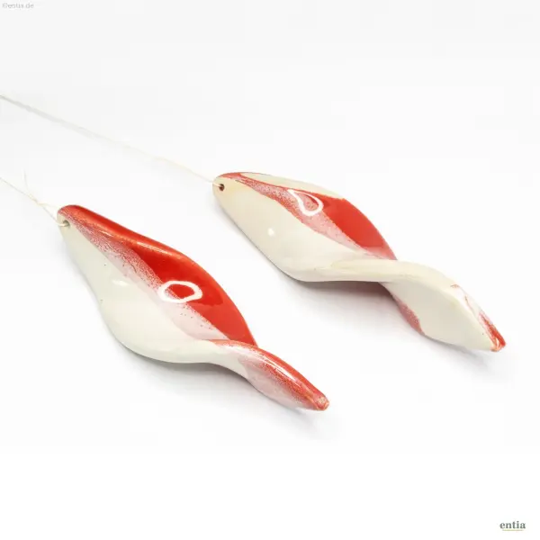 Keramik Windspiralen Duo – Rot-Weiß – 2er-Set