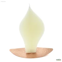 Engelkerze weiß aus Bienenwachs mit Kupfer-Halter