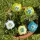 Gartenstecker Glasblumen Wasser, 5er-Set, Blüten 6 Zentimeter