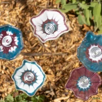 5er-Set Glasblumen Luft – Dekorative Gartenstecker
