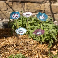 5er-Set Glasblumen Luft – Dekorative Gartenstecker