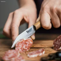 Schälmesser handgeschmiedet aus Carbonstahl und Lärche