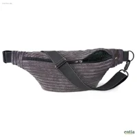 Bauchtasche aus Cord-Velours, Schiefergrau