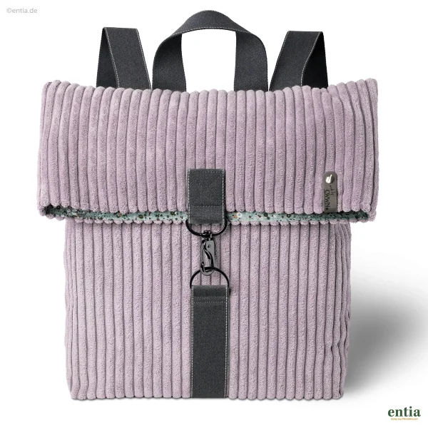 Rucksack aus Cord-Velours in Lavendel