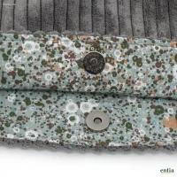 Cord-Umhängetasche aus weichem Velours, Schiefergrau