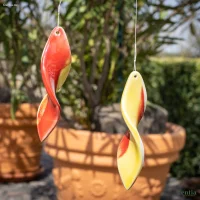 Windspiel aus Keramik – 6 Windspiralen 11 cm, 3 Farbkombinationen