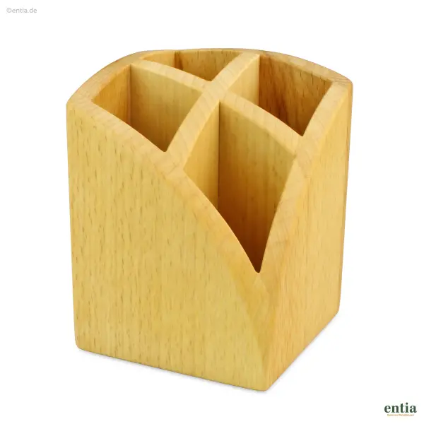 Eleganter Stifthalter aus Buche für den Schreibtisch