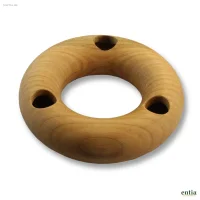 Baby-Greifling Dreilochring aus Kirschbaum mit Kugeln