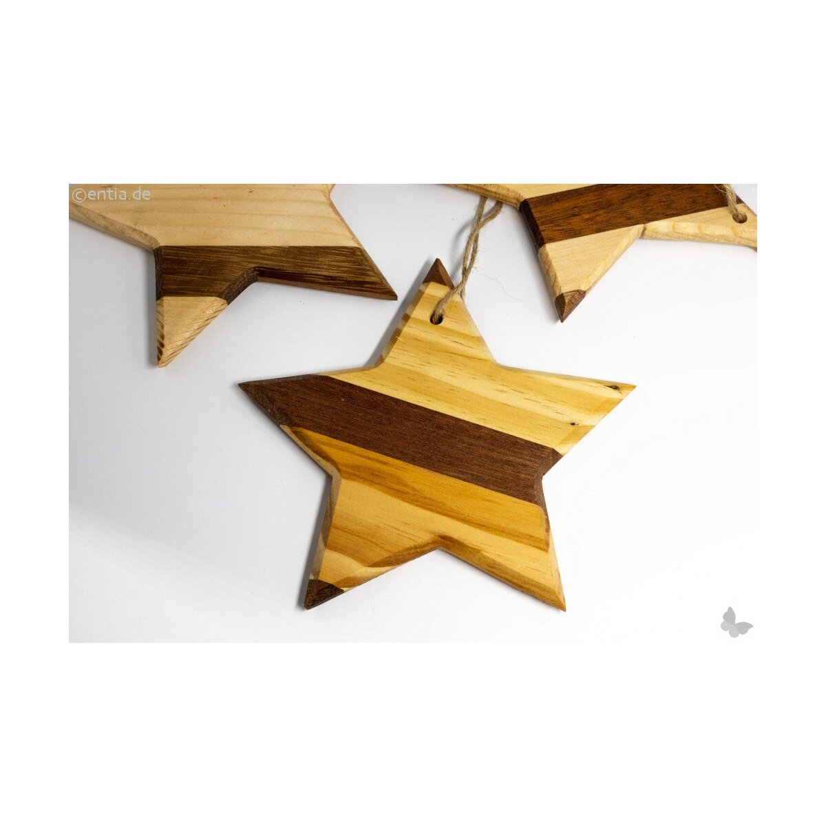 Holzstern als Christbaumschmuck für Ihren Weihnachtsbaum, mittel