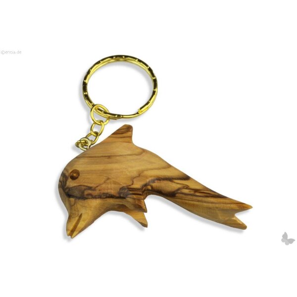 Schlüsselanhänger Delphin Olivenholz