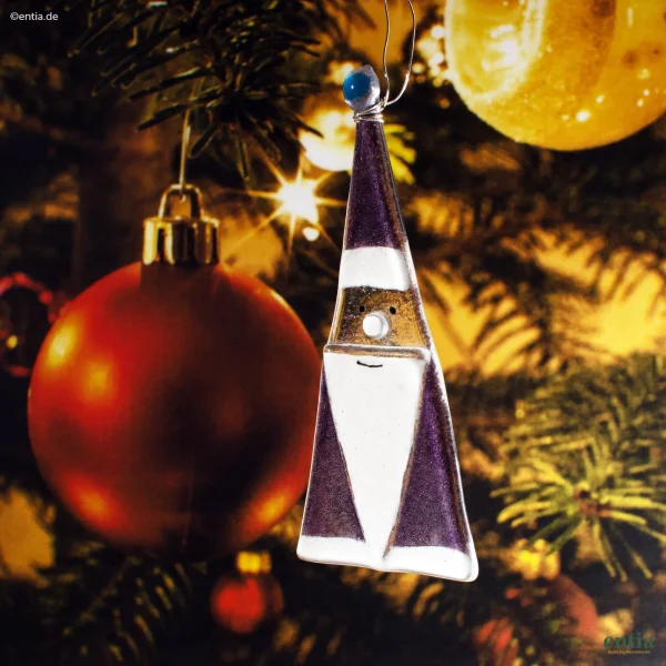 Weihnachtsdeko Nikolaus Glas lila