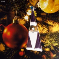Weihnachtsdeko Nikolaus Glas lila