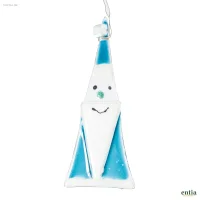 Weihnachtsdeko Nikolaus Glas aquamarin