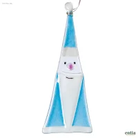 Weihnachtsdeko Nikolaus Glas hellblau
