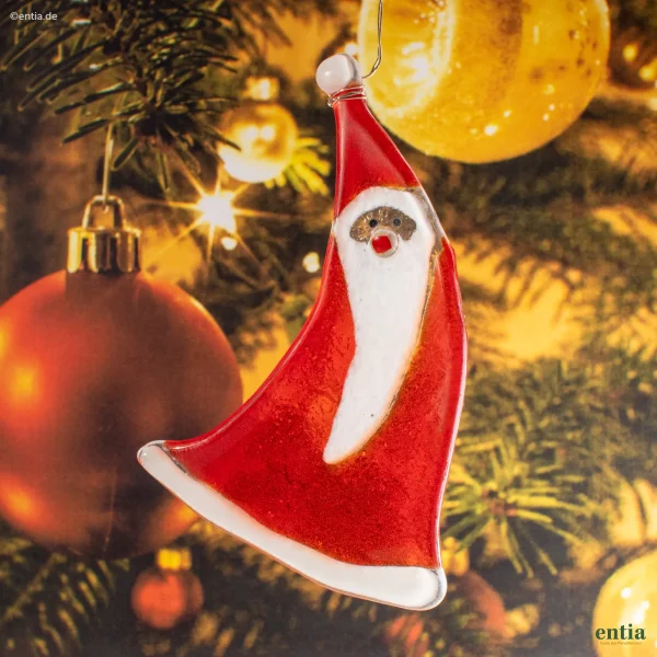 Weihnachtsdeko Nikolaus geschwungen mit rotem Glas