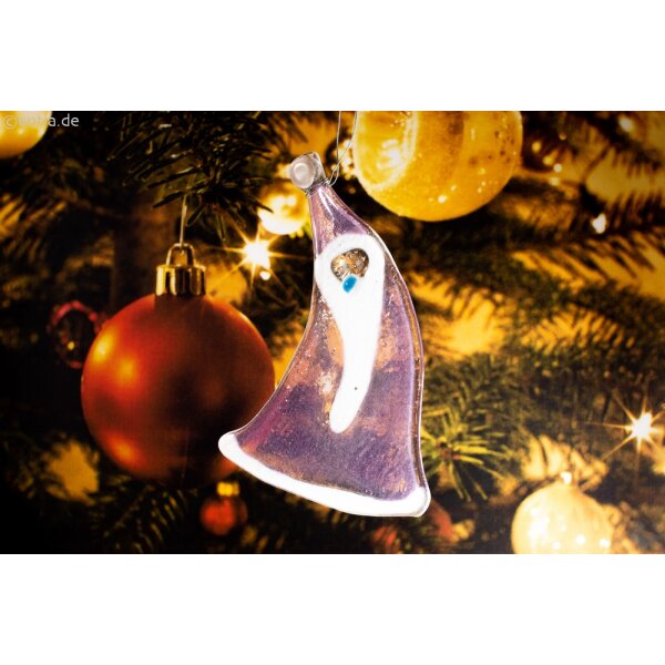 Weihnachtsdeko Nikolaus geschwungen mit rosa Glas