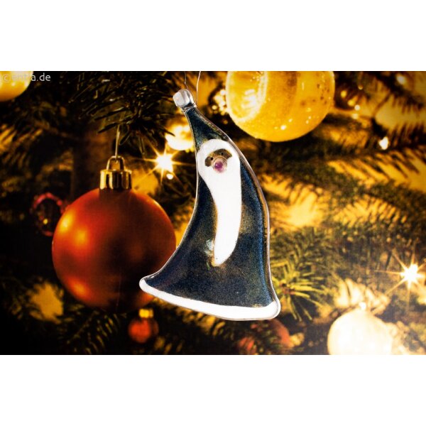 Weihnachtsdeko Nikolaus geschwungen mit dunkelblauem Glas