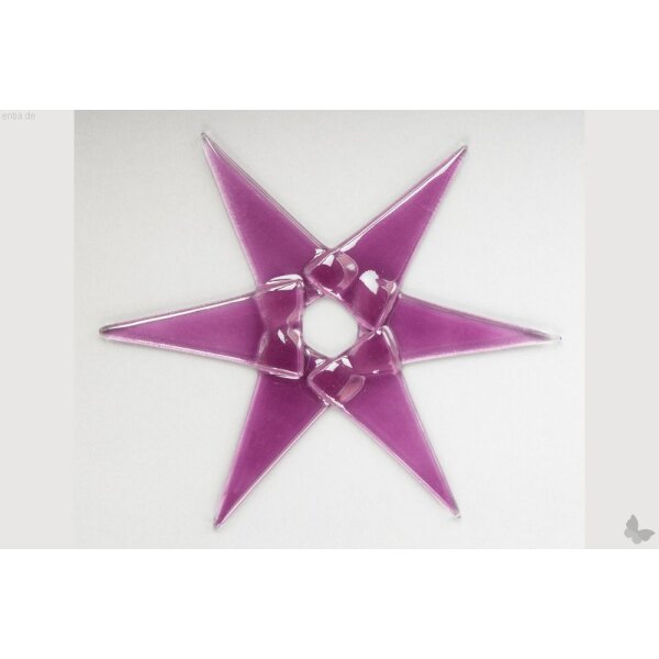 Weihnachtsdeko Stern groß aus rosa Glas