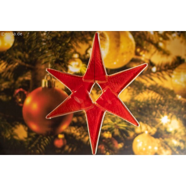 Weihnachtsdeko Stern mittel aus rotem Glas