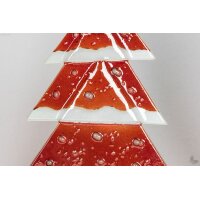 Weihnachtsdeko Tischtanne aus rotem Glas