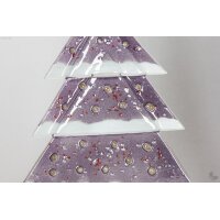 Weihnachtsdeko Tischtanne aus lila Glas