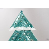 Weihnachtsdeko Tischtanne aus grünem Glas