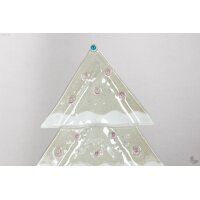 Weihnachtsdeko Tischtanne aus grauem Glas