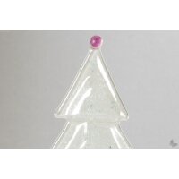 Weihnachtsdeko Kleine Tischtanne aus grauem Glas