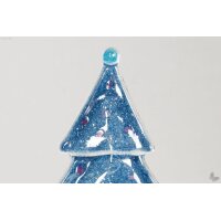 Weihnachtsdeko Kleine Tischtanne aus dunkelblauem Glas