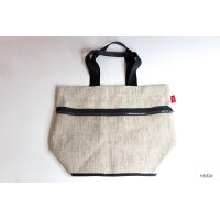 Shopper grau, mit Außentasche