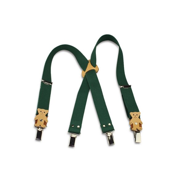 Hosenträger für Kinder Bärchen grün