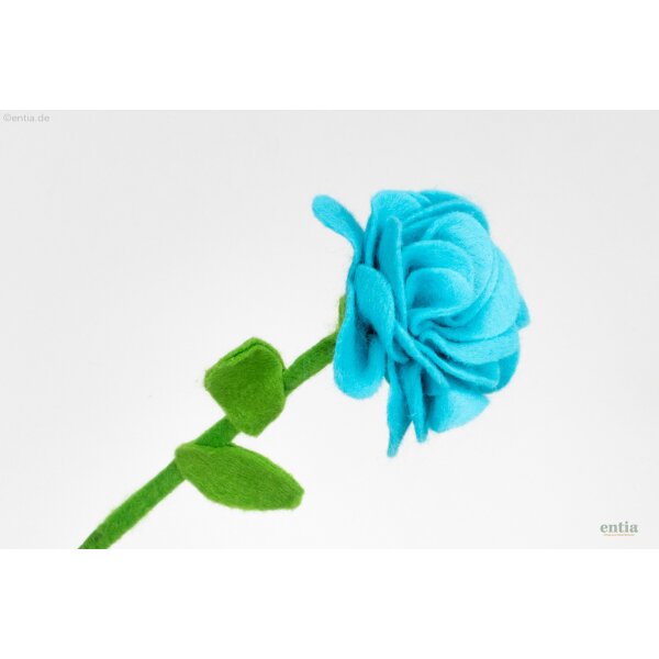 Filzblume türkis